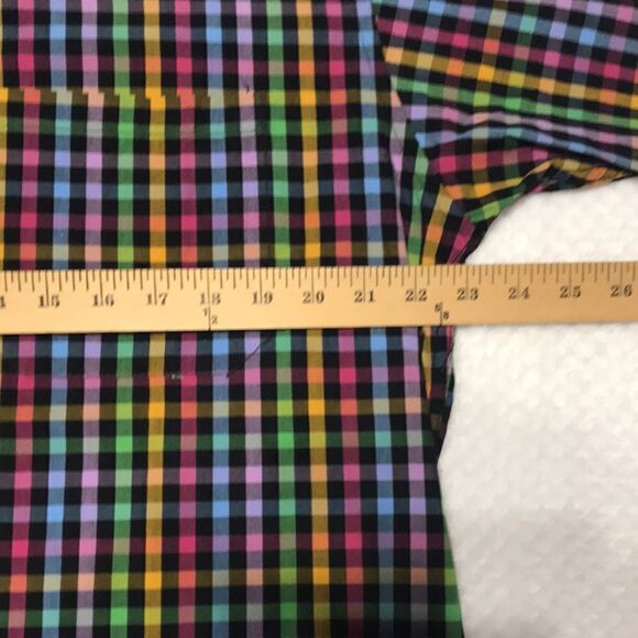 D’Avila Multicolored Plaid Button Up Shirt Short Sleeve Size Medium Like New - Picture 7 of 9